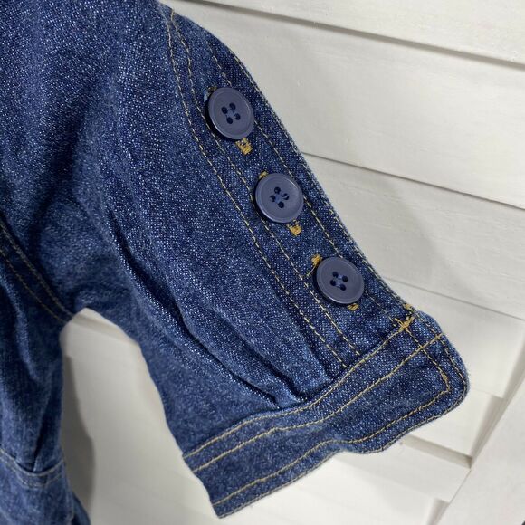 New Baby Gassy Gooma Boutique Floral Painted Denim Jacket Top Beaded Girl Size 8 - Picture 5 of 7